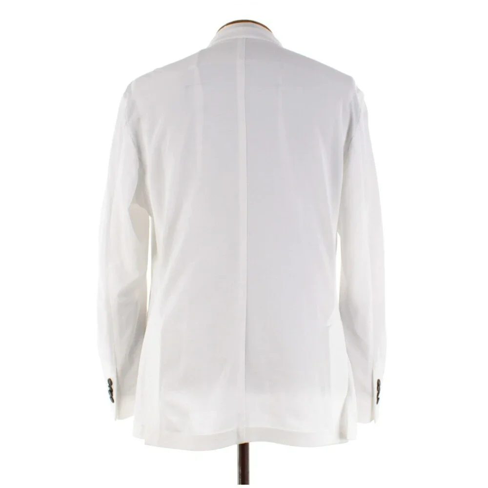 Fradi NWT Cotton Double Breasted Sport Coat Size 52R (42R US) In Solid White